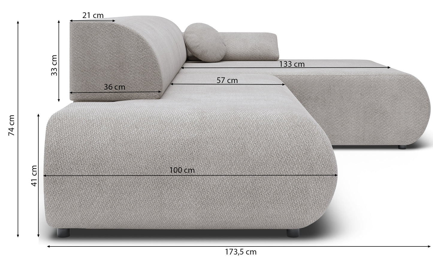 Dīvāns Armon 74/286/173 cm Vinci 25