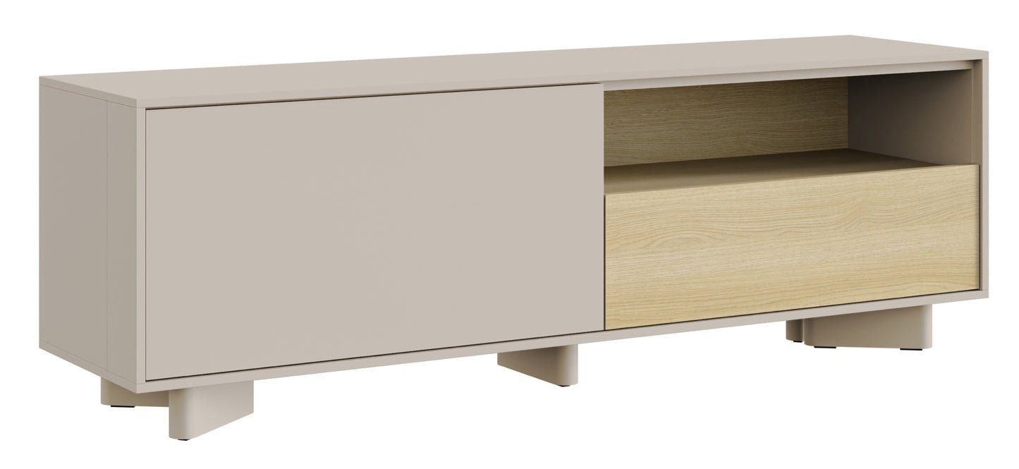 TV skapis Distri 140/46/35 cm Vičencas ozols/kašmirs