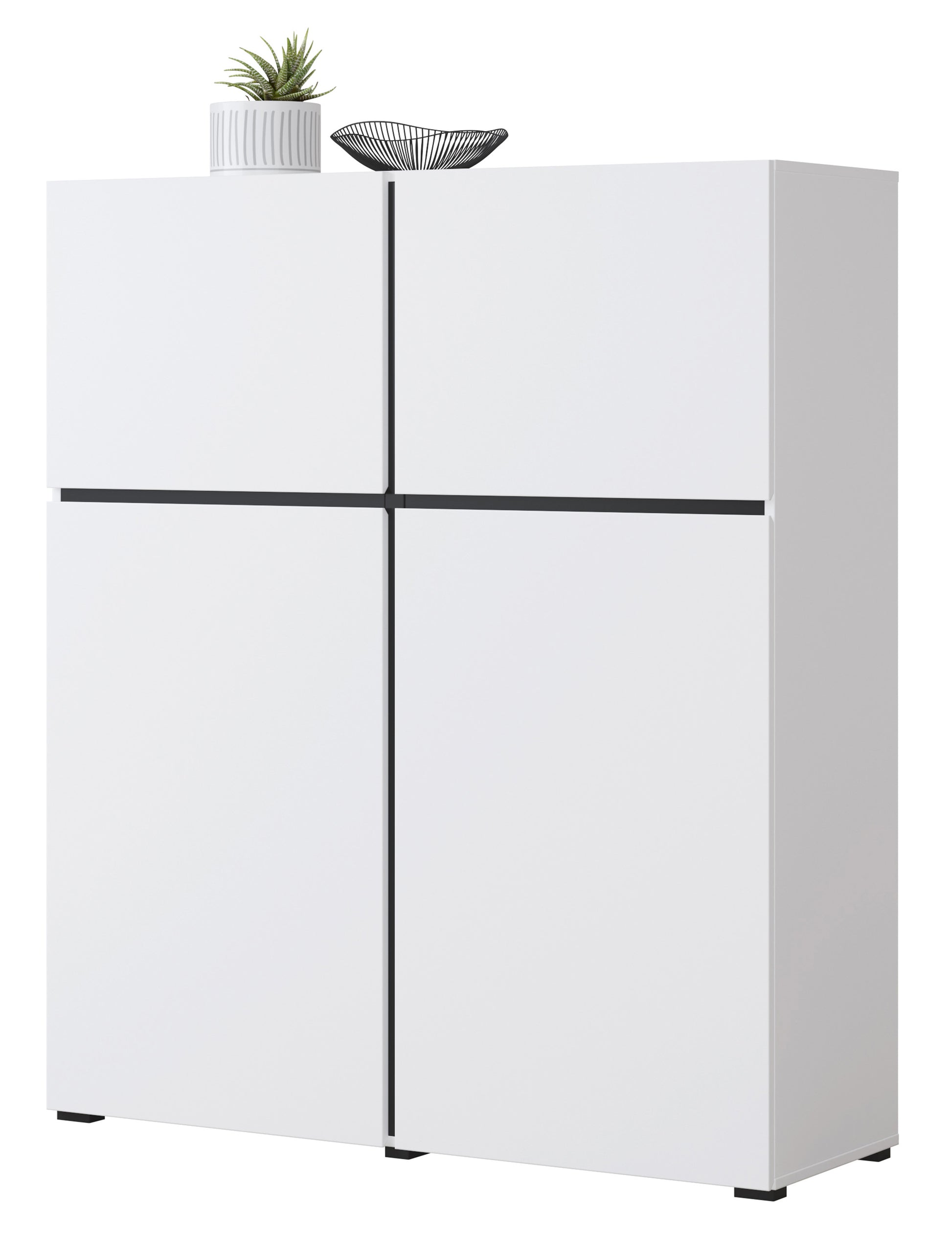 Kumode Kruzat 119/139/40 cm balts - N1 Home