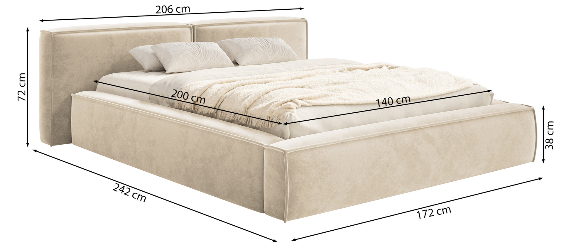 Gulta Tilas low 140/160/180/200x200 cm Sicuro 80 - N1 Home