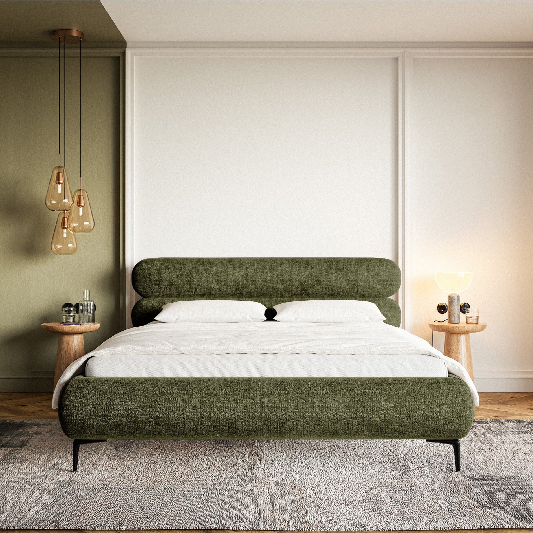 Gulta  Loure 140/160/180x200 cm Perfect Harmony 39/melns kājas - N1 Home