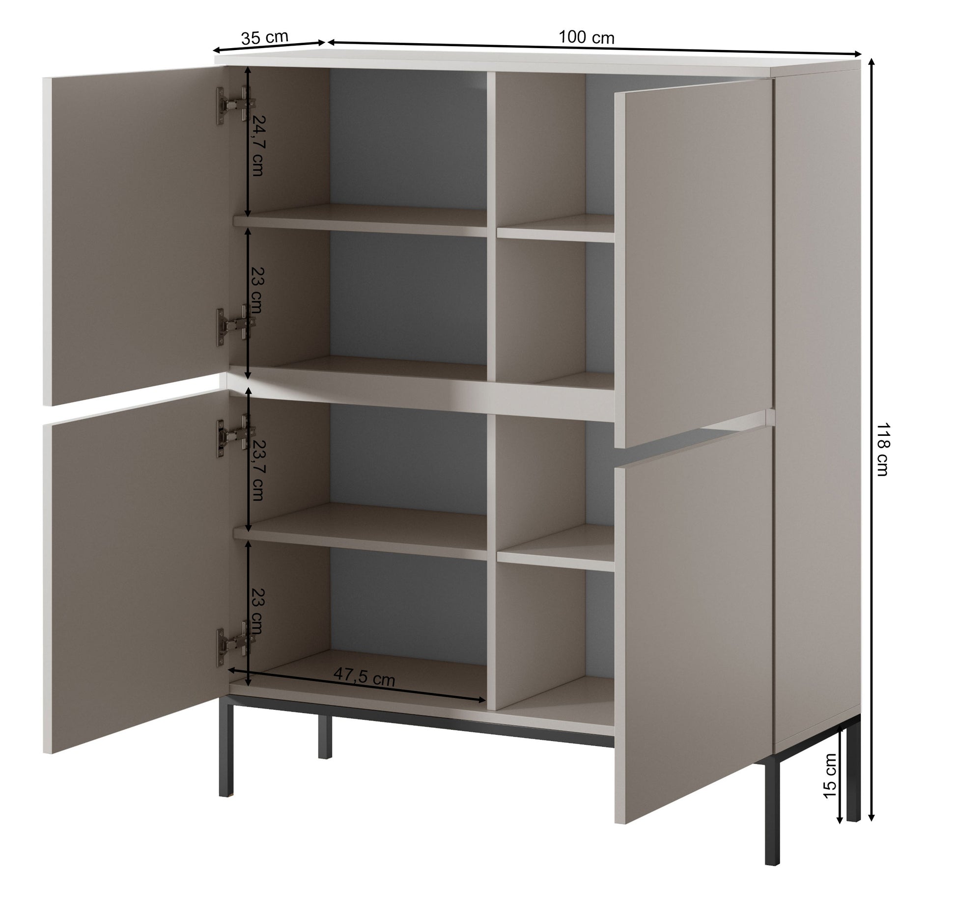 Kumode Bommo 100/118/35 cm kašmirs - N1 Home