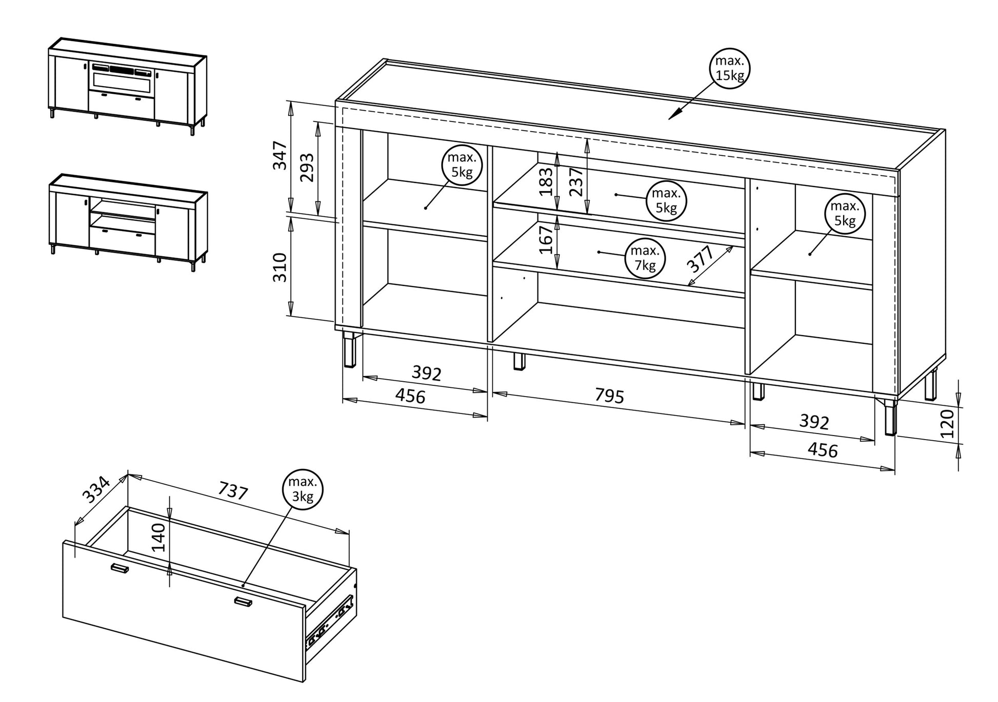Kumode Lamos 170/77/38 cm bēšs/zelts - N1 Home