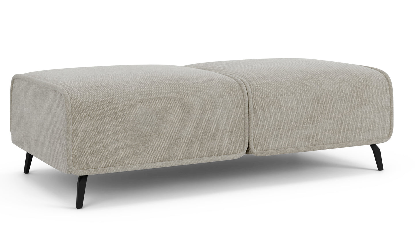 Dīvāns ar pufu Ruma 94/260/208 cm Storm 09