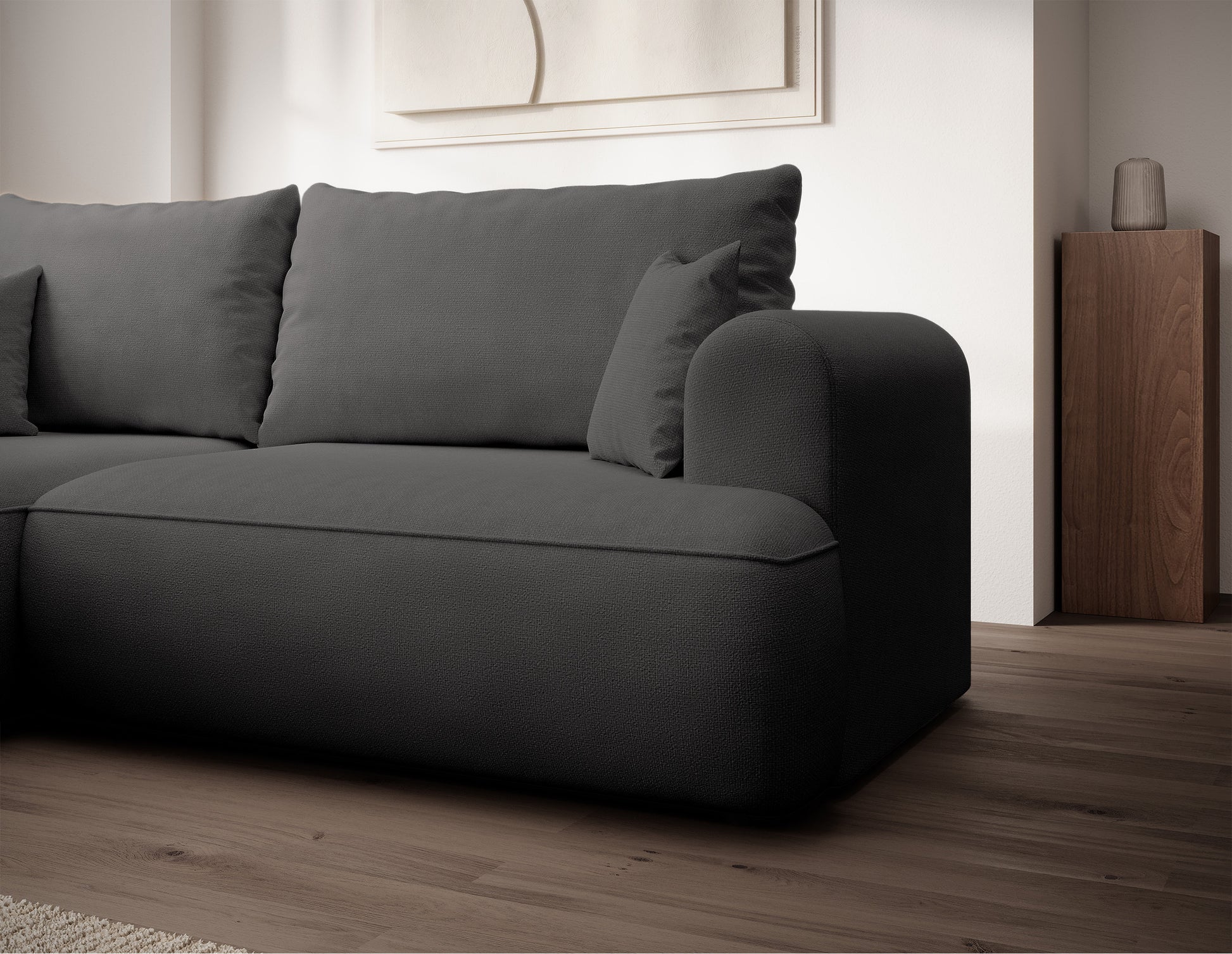 Dīvāns Ovors mini 238/93/156 cm Storm 97 - N1 Home