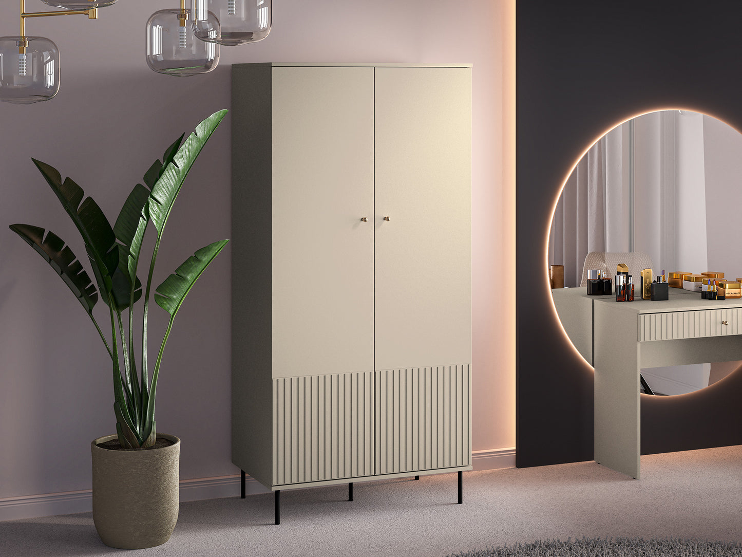 Skapīs Galeto 190/92/53 cm bēšs - N1 Home