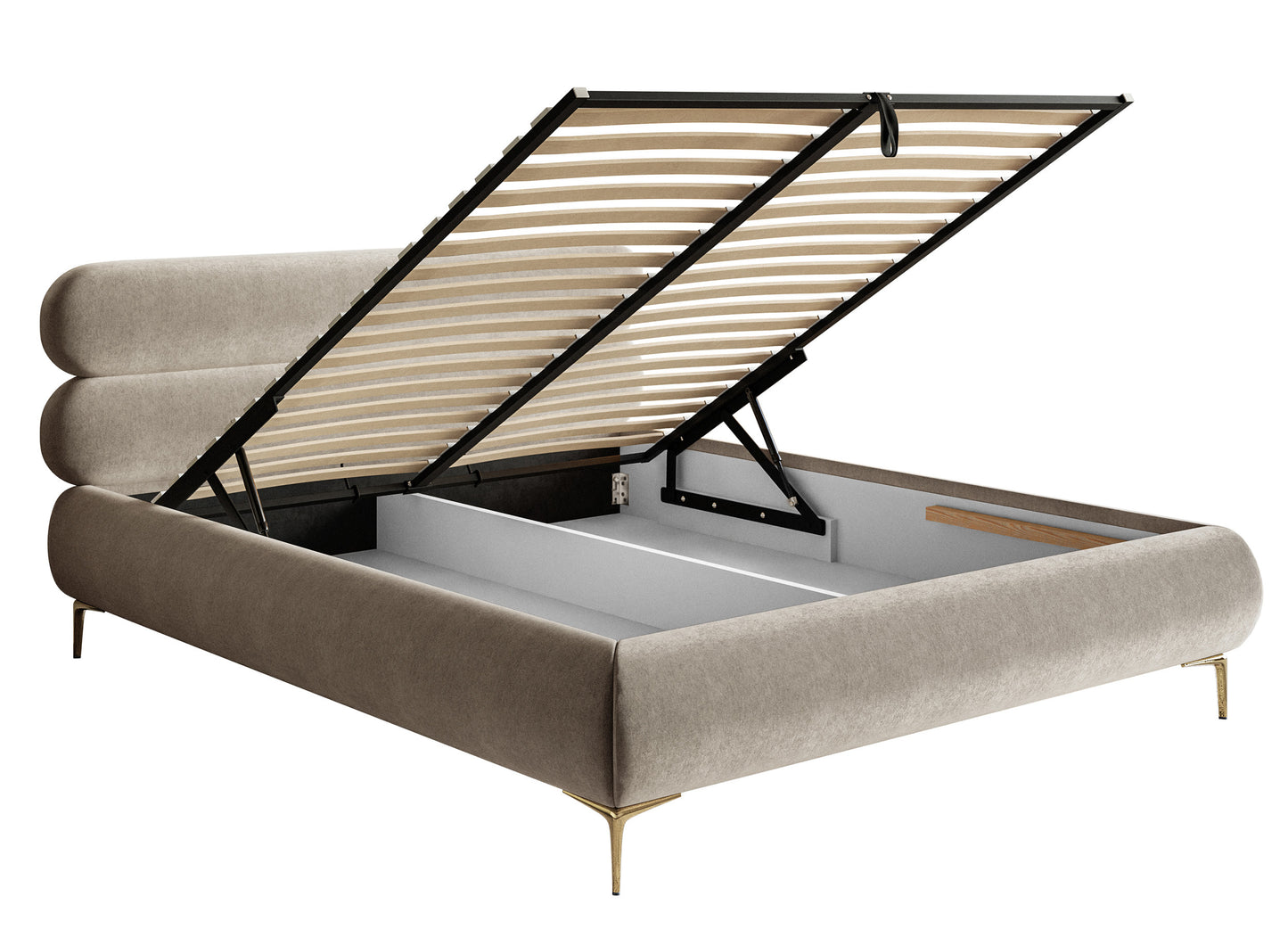 Gulta ar glabātuvi Loure 140/160/180x200 cm Amon 16/zelts kājas - N1 Home