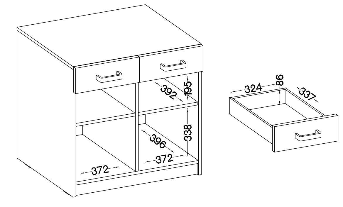 Biroja kumode Stun 81/80/44 cm pelēks - N1 Home