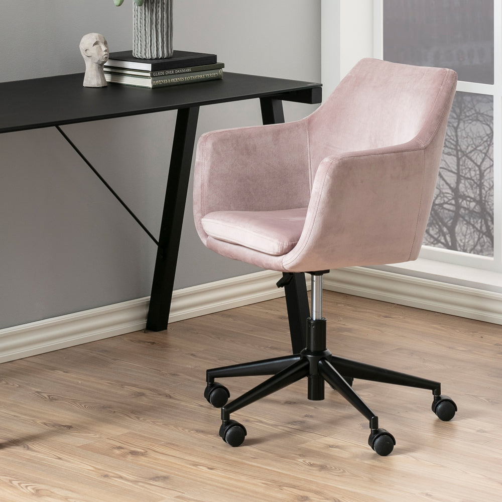 Biroja krēsls ar regulējamu augstumu Loka  91/58/58 cm gaiši rozā - N1 Home