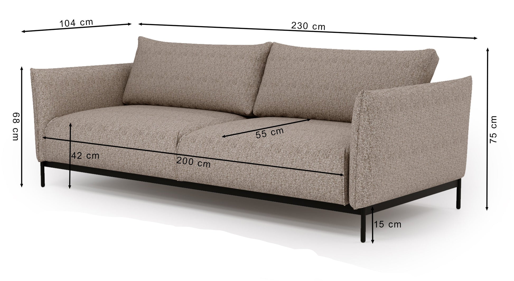 Dīvāns Solia 230/104/75 cm Impress me 14 - N1 Home