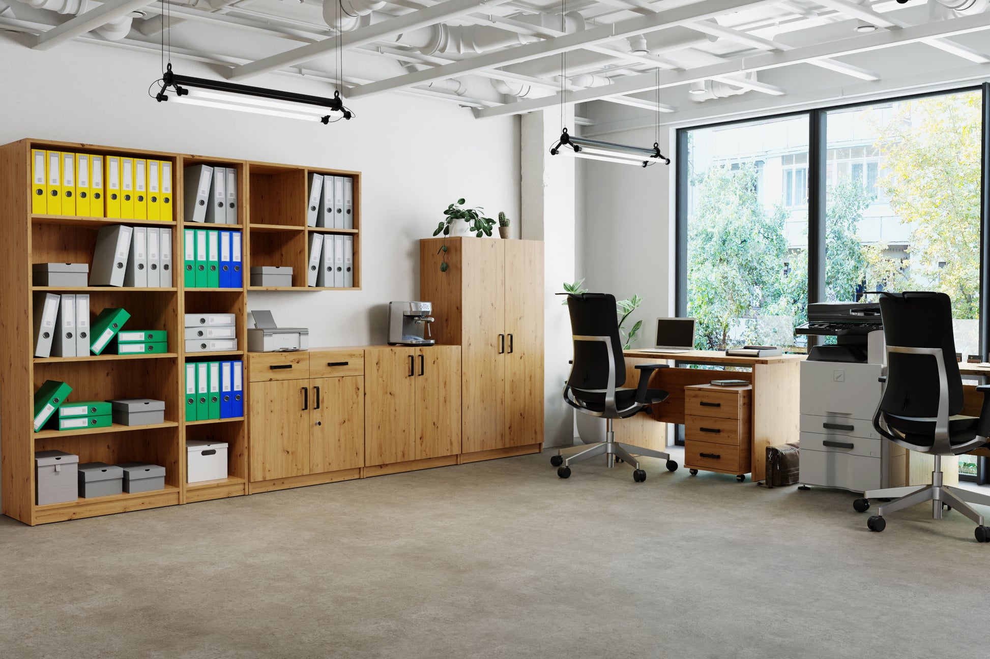 Biroja kumode Stun 117/160/44 cm pelēks - N1 Home