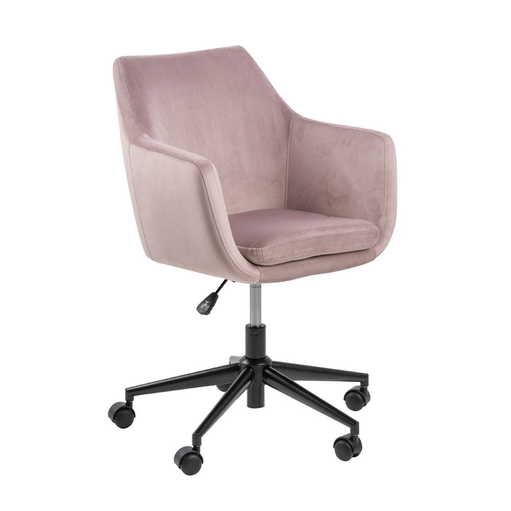 Biroja krēsls ar regulējamu augstumu Loka  91/58/58 cm gaiši rozā - N1 Home