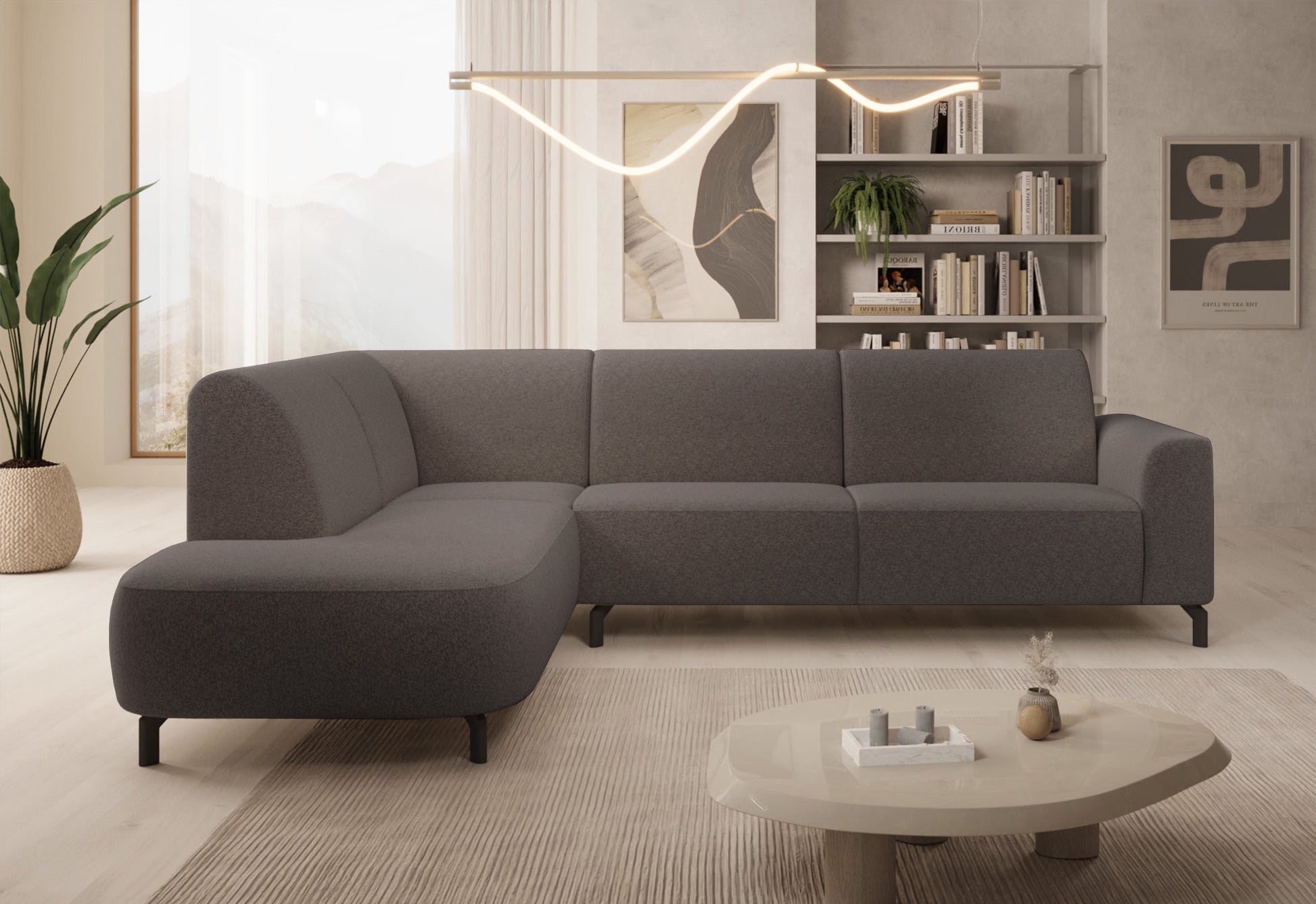 Dīvāns Luna 277/88/218 cm Raven 30 - N1 Home