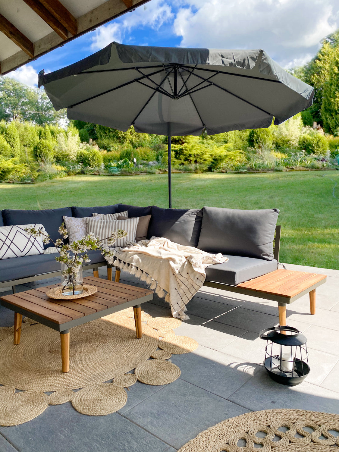 Dārza mēbeļu komplekts Bano tumši pelēks - N1 Home