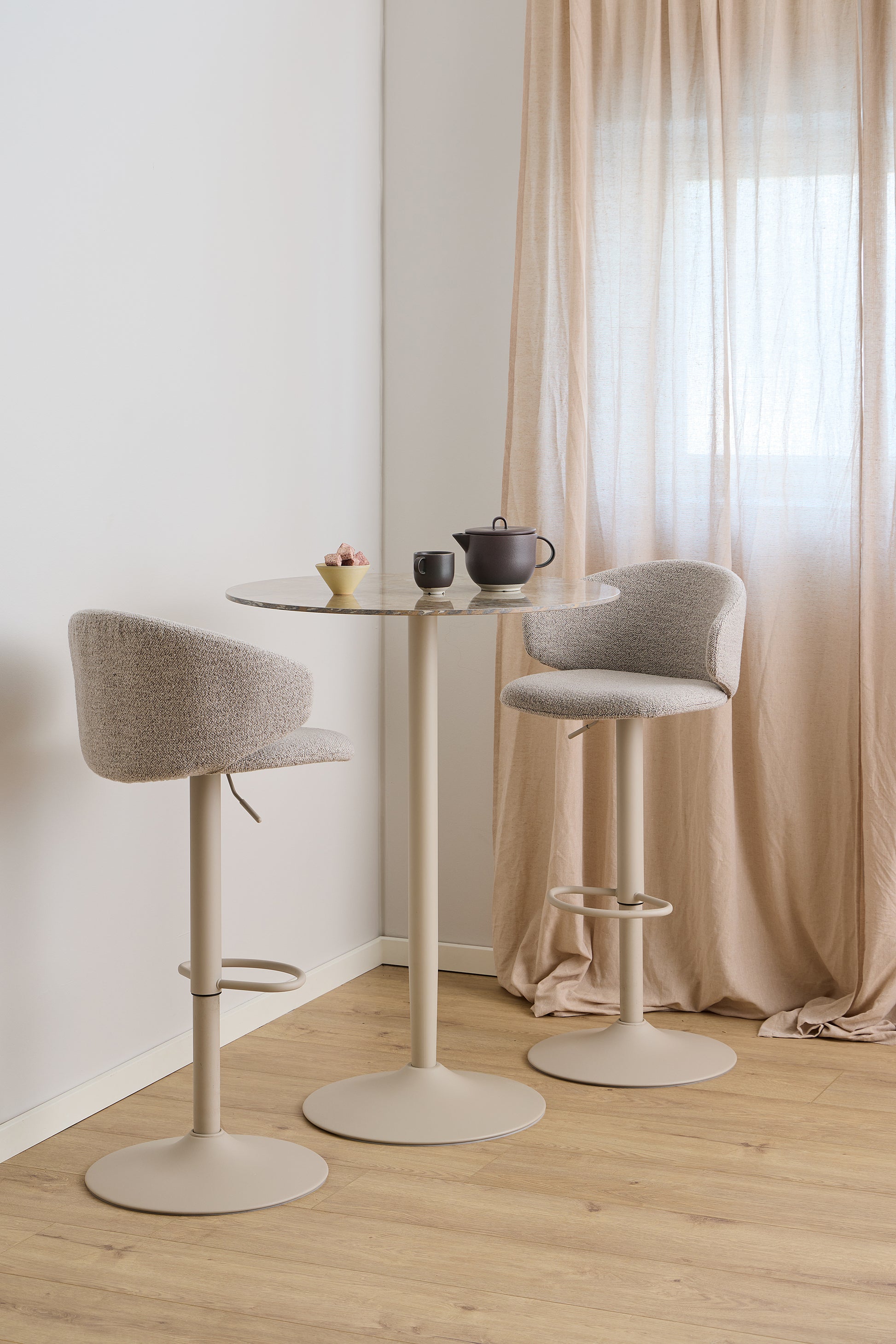 Bāra galds Roši 80/80/105 cm Travertīns - N1 Home