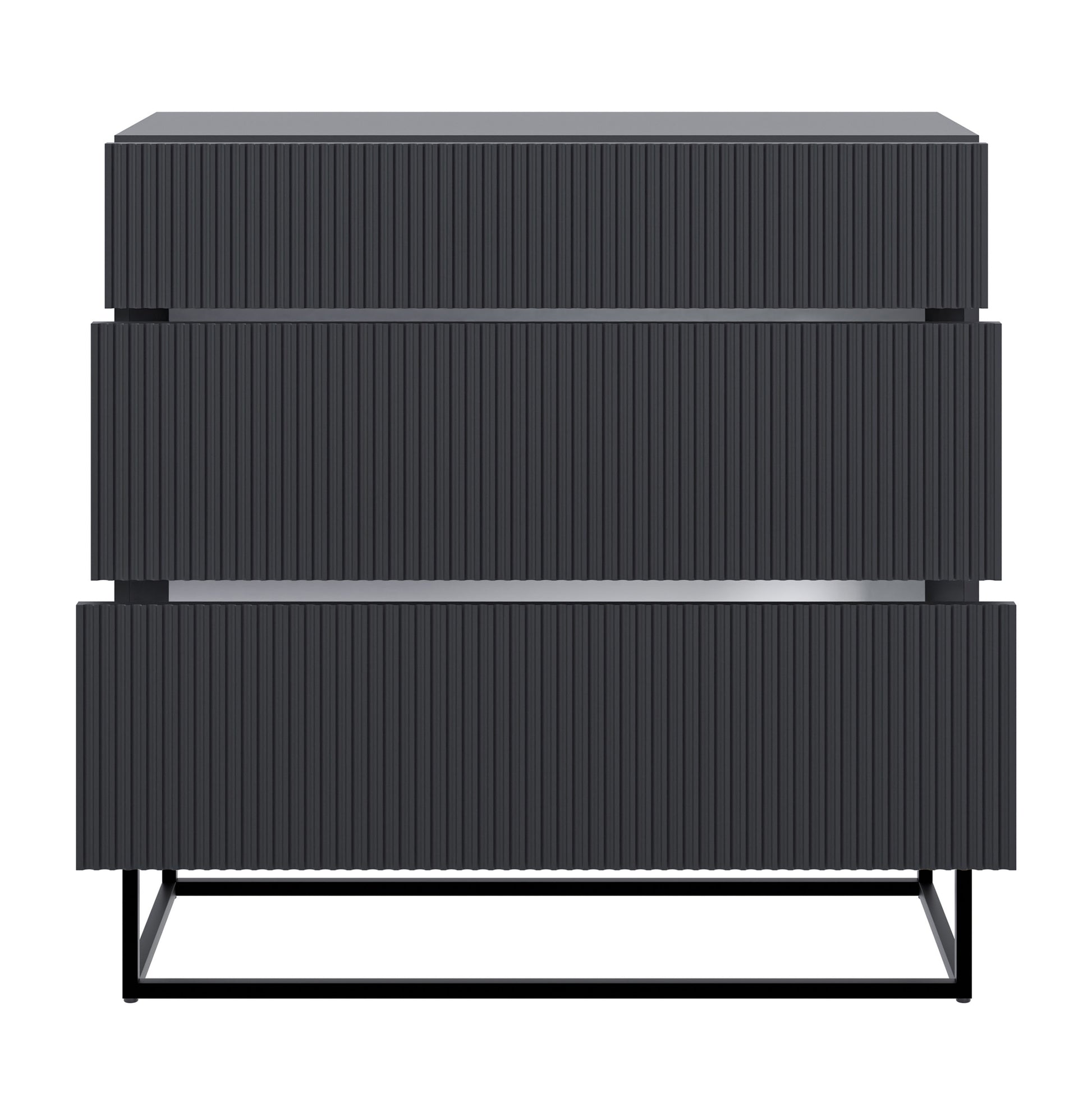 Kumode Velda 90/90/38 cm melns/melns - N1 Home