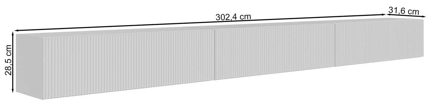 TV skapis Velda 302/28/31 cm balts