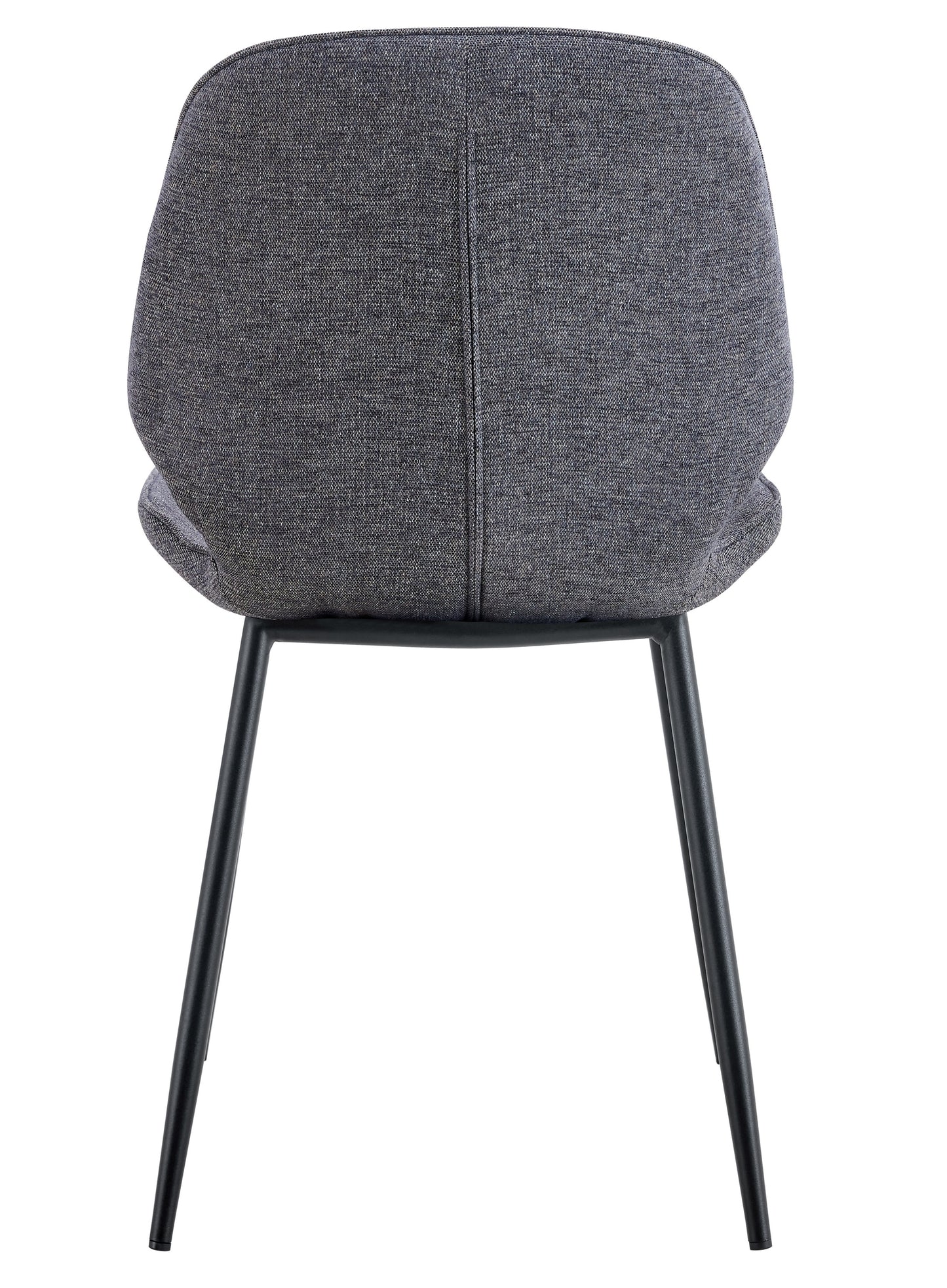 BRALTA Polsterēts krēsls no tumši pelēka šenila auduma, viegli tīrāms, uz melnām kājām - N1 Home