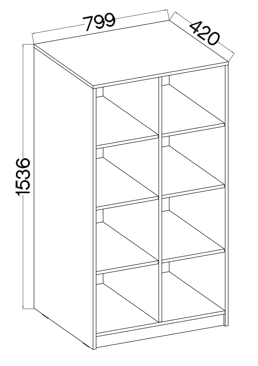 Biroja kabinets Stun 154/80/42 cm pelēks - N1 Home