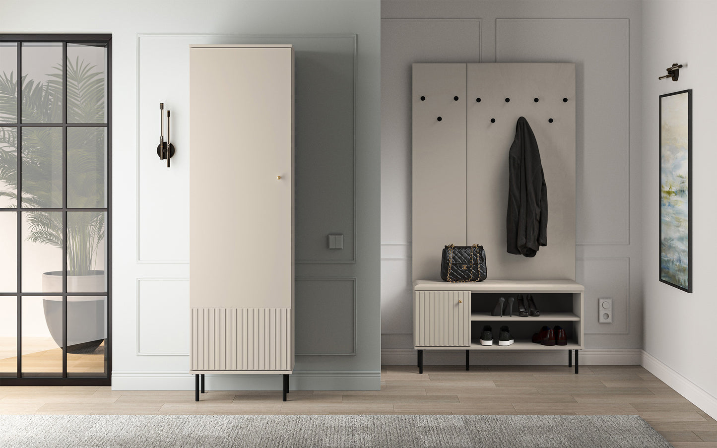 Skapis Galeto 109/55/34 cm bēšs - N1 Home