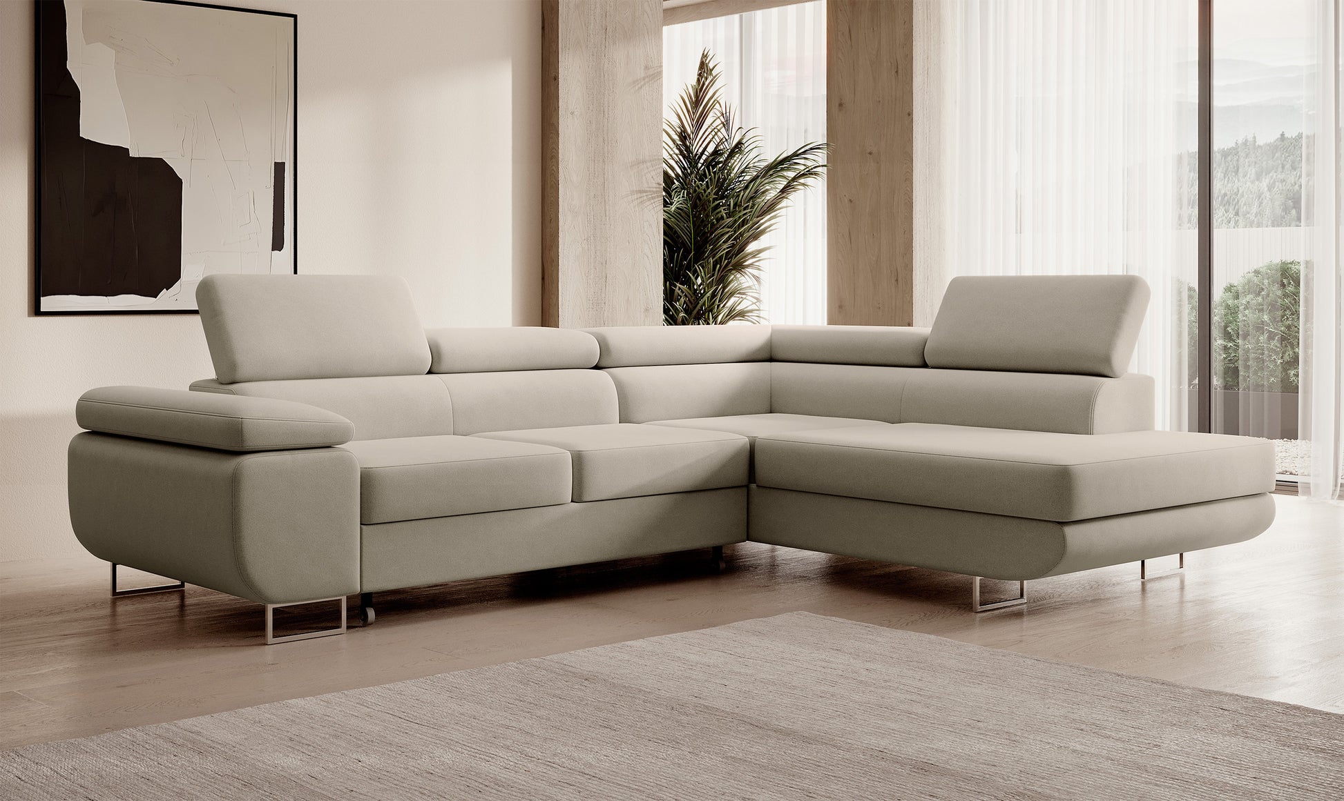 Dīvāns Steva 90/275/203 cm Castel 80 - N1 Home