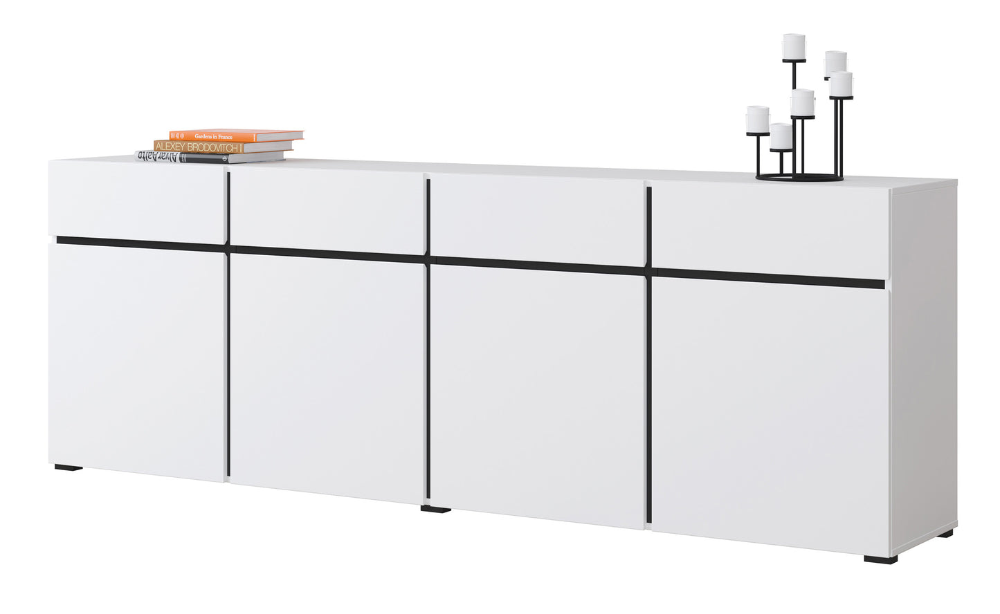 Kumode Kruzat 224/78/40 cm balts - N1 Home