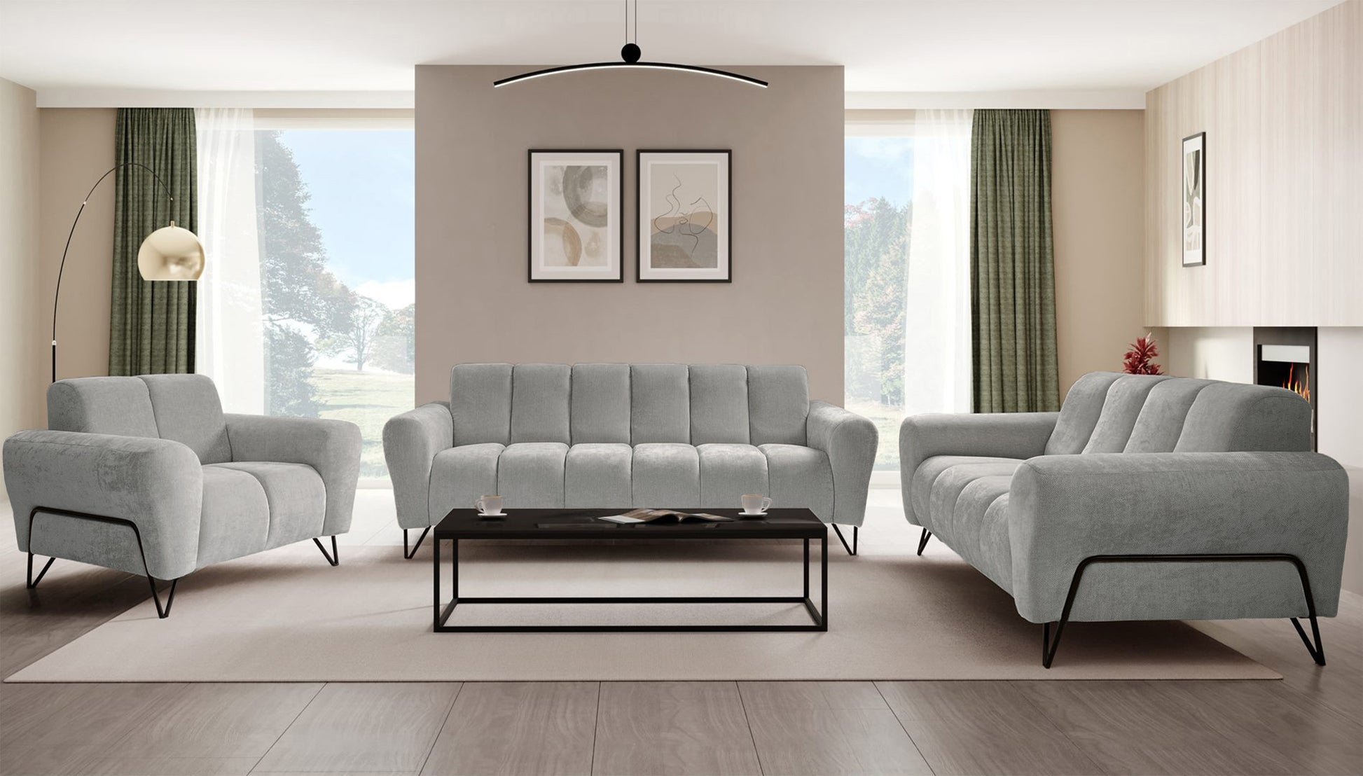 Dīvāns Volio 83/220/98 cm Storm 85 - N1 Home