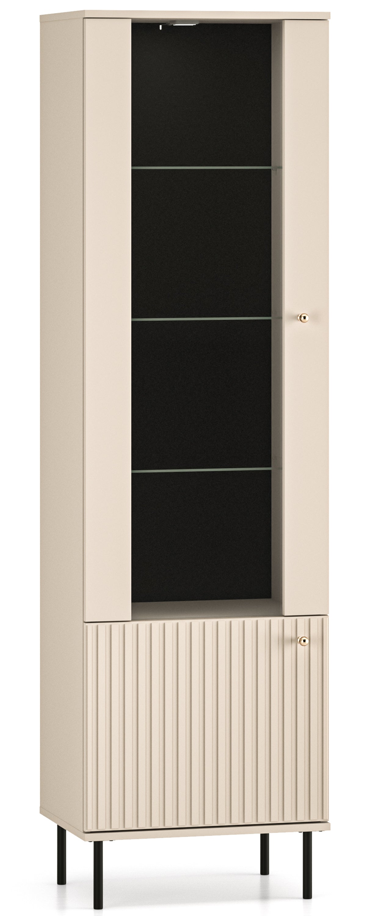 Vitrīnas skapis Galeto 190/55/40 cm bēšs - N1 Home