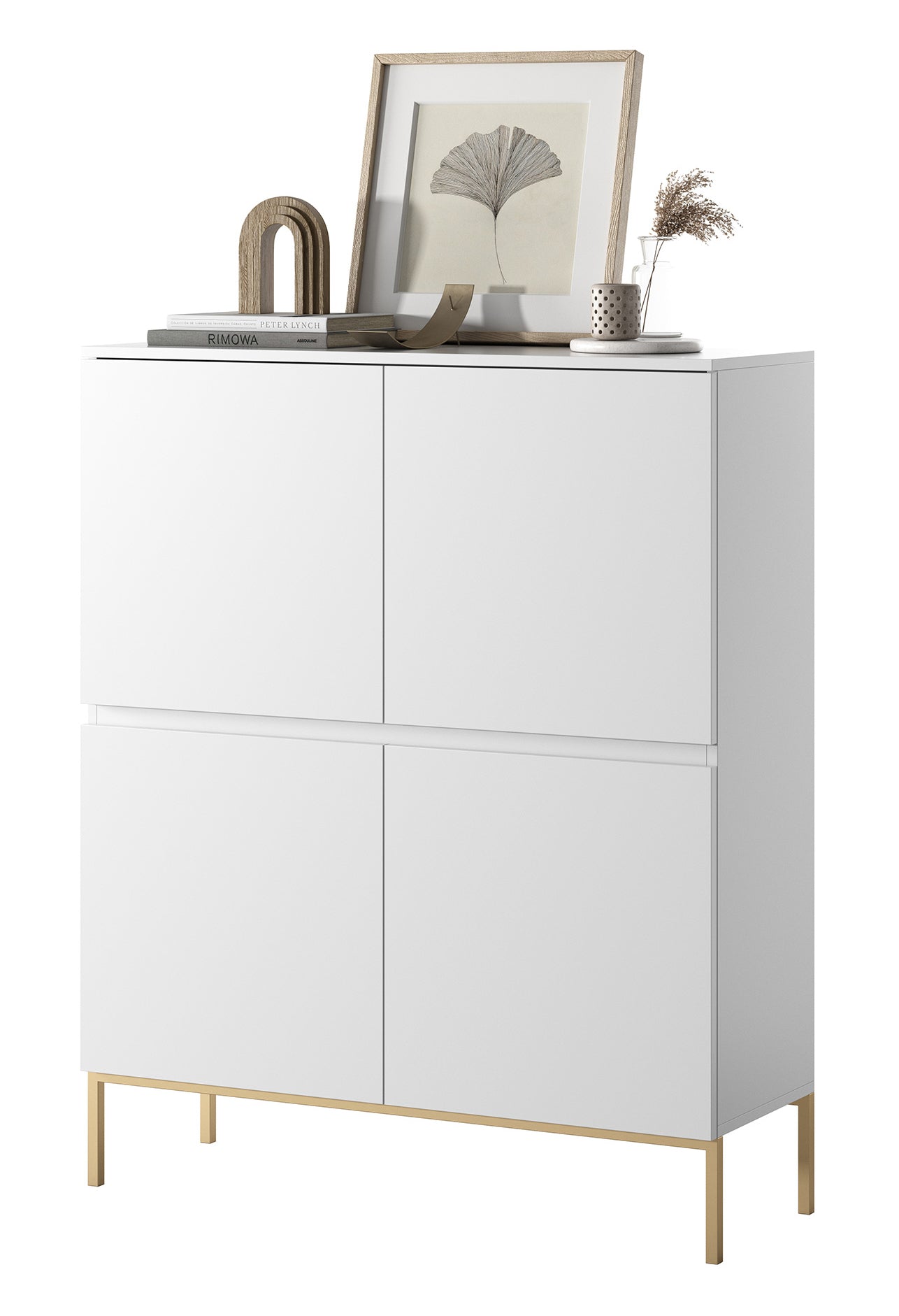 Kumode Bommo 100/122/35 cm balts/zelts - N1 Home