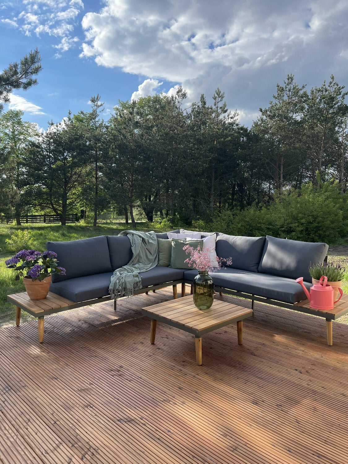 Dārza mēbeļu komplekts Bano tumši pelēks - N1 Home