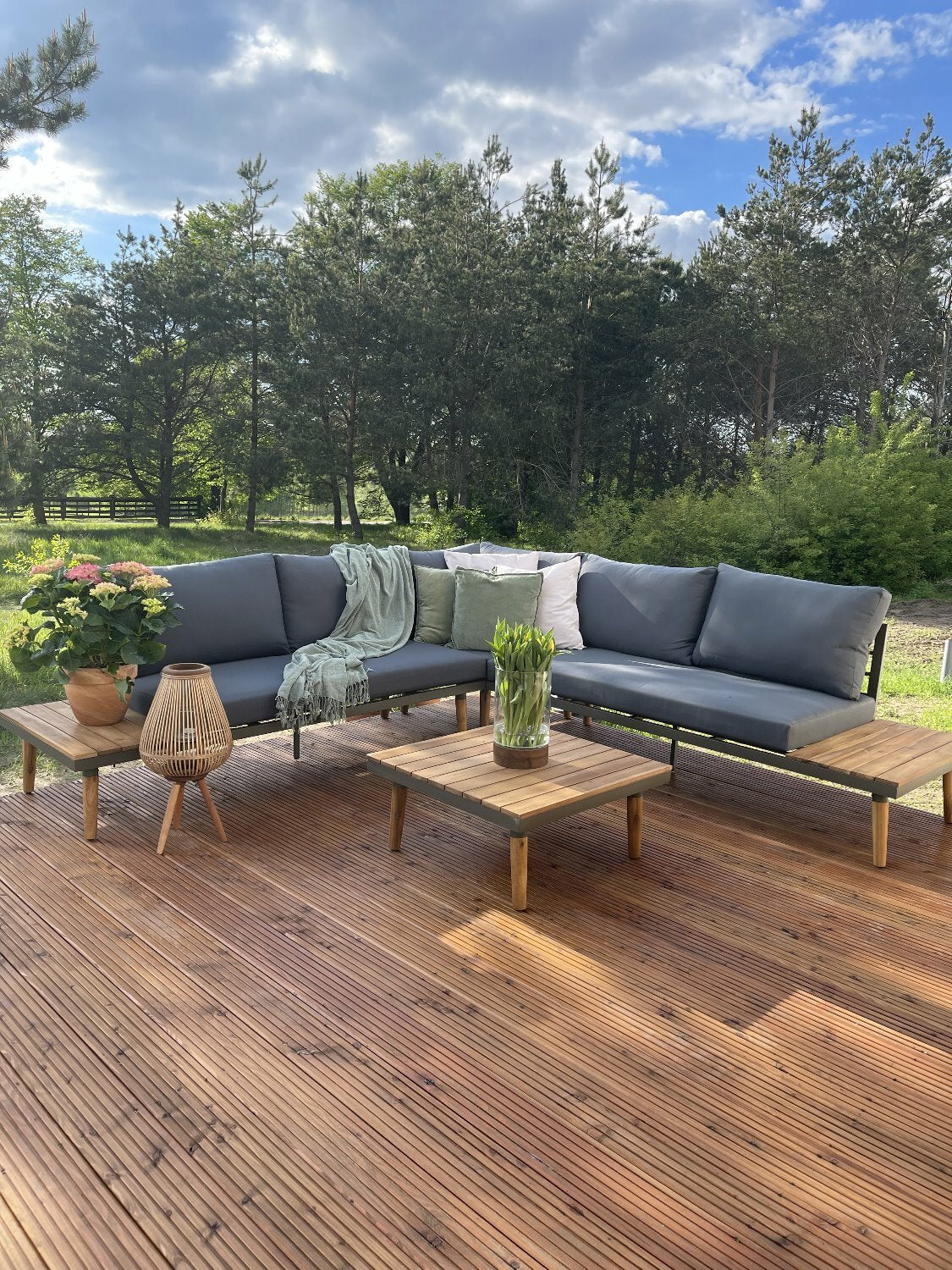 Dārza mēbeļu komplekts Bano tumši pelēks - N1 Home