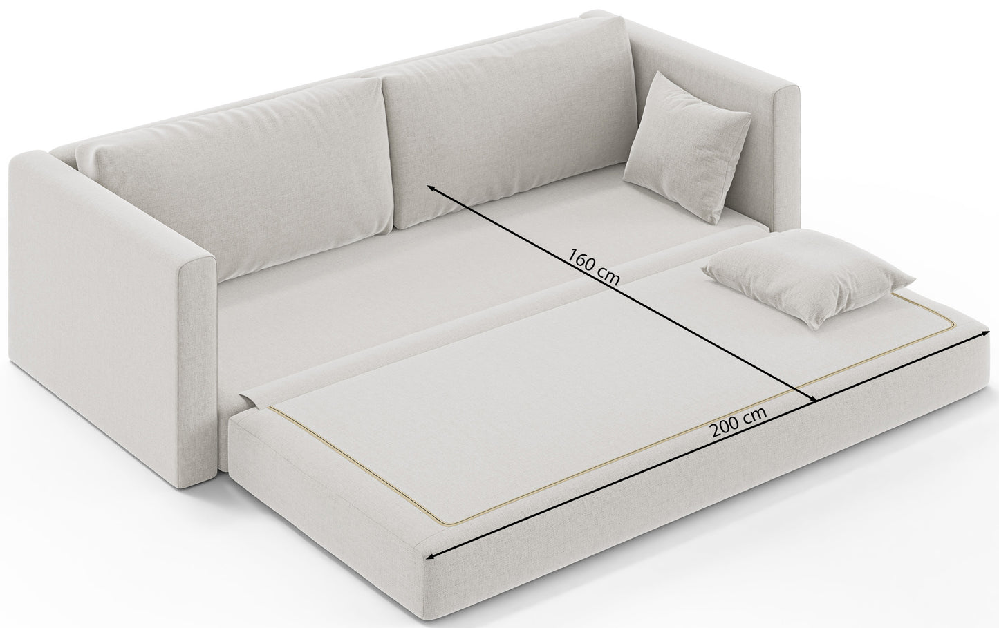 Dīvāns Evolia 160/200/42 cm Verita 90 - N1 Home