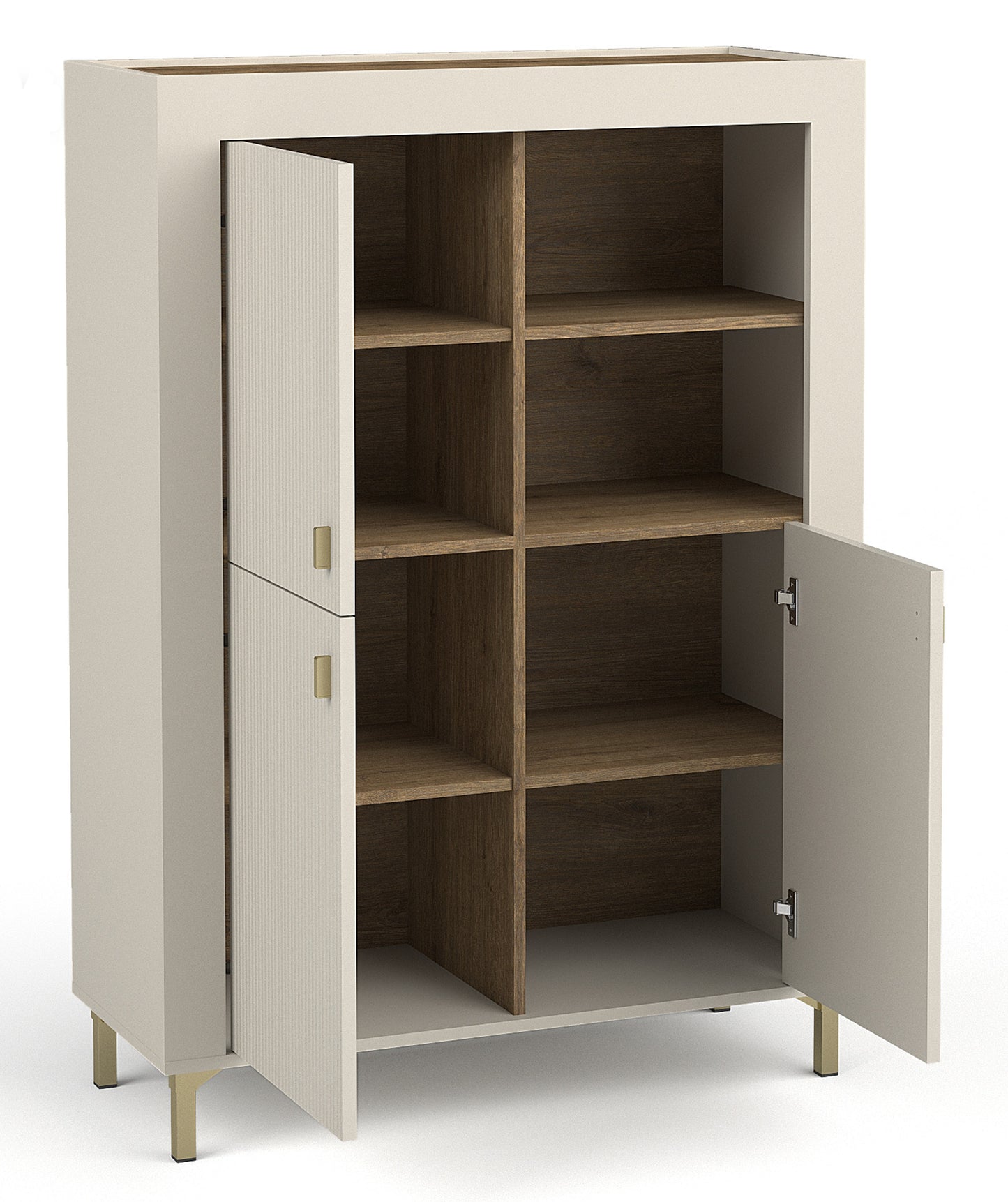 Vitrīna Lamos 96/135/39 cm bēšs/zelts - N1 Home