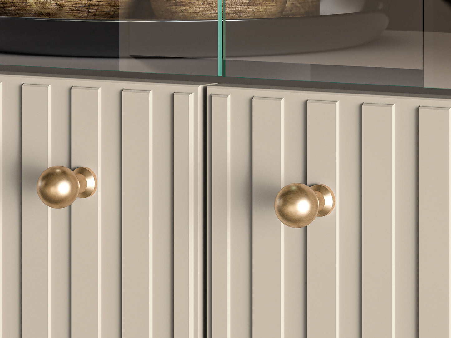 Vitrīnas skapis Galeto 151/92/40 cm bēšs - N1 Home