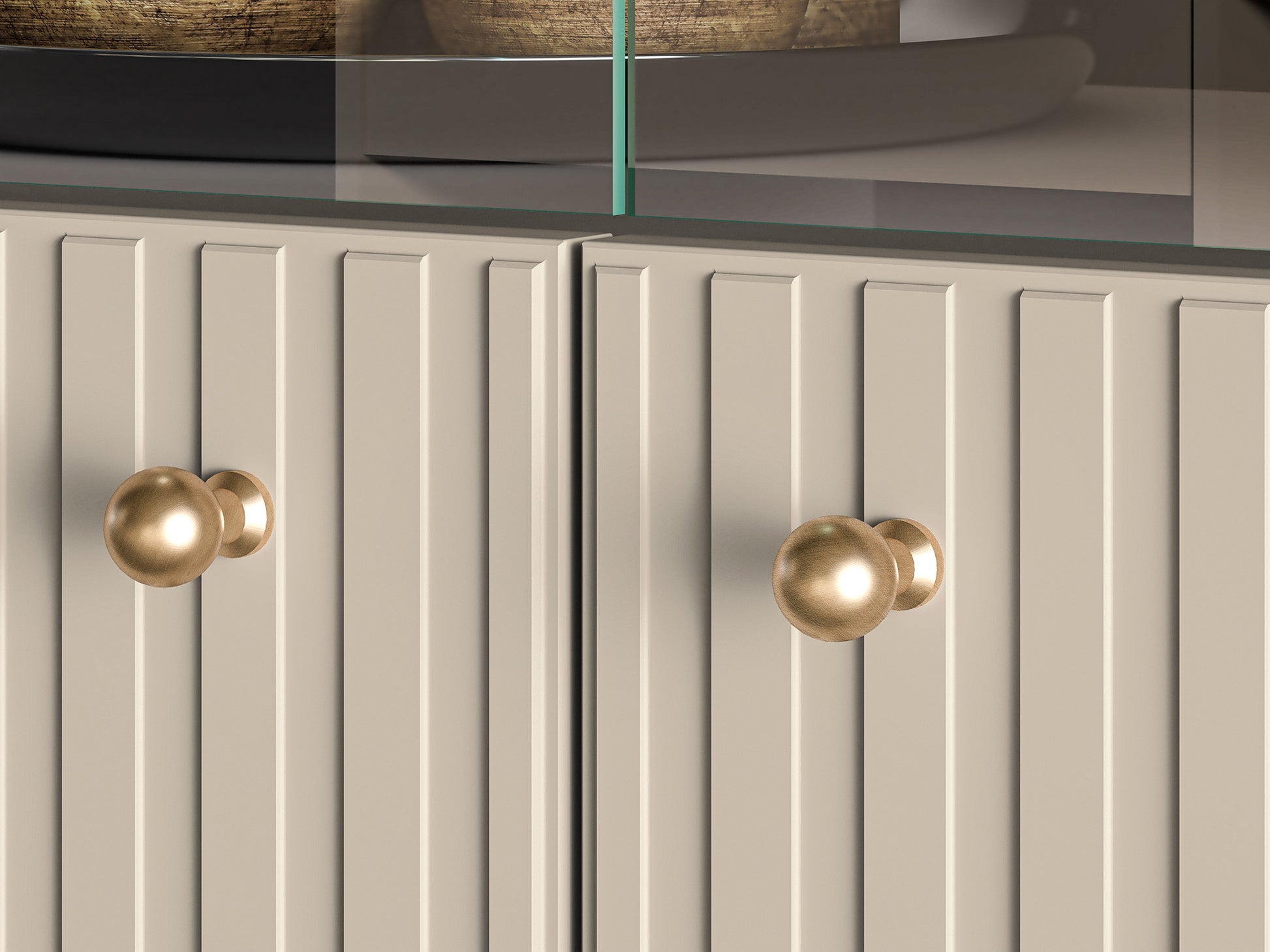 Vitrīnas skapis Galeto 151/92/40 cm bēšs - N1 Home