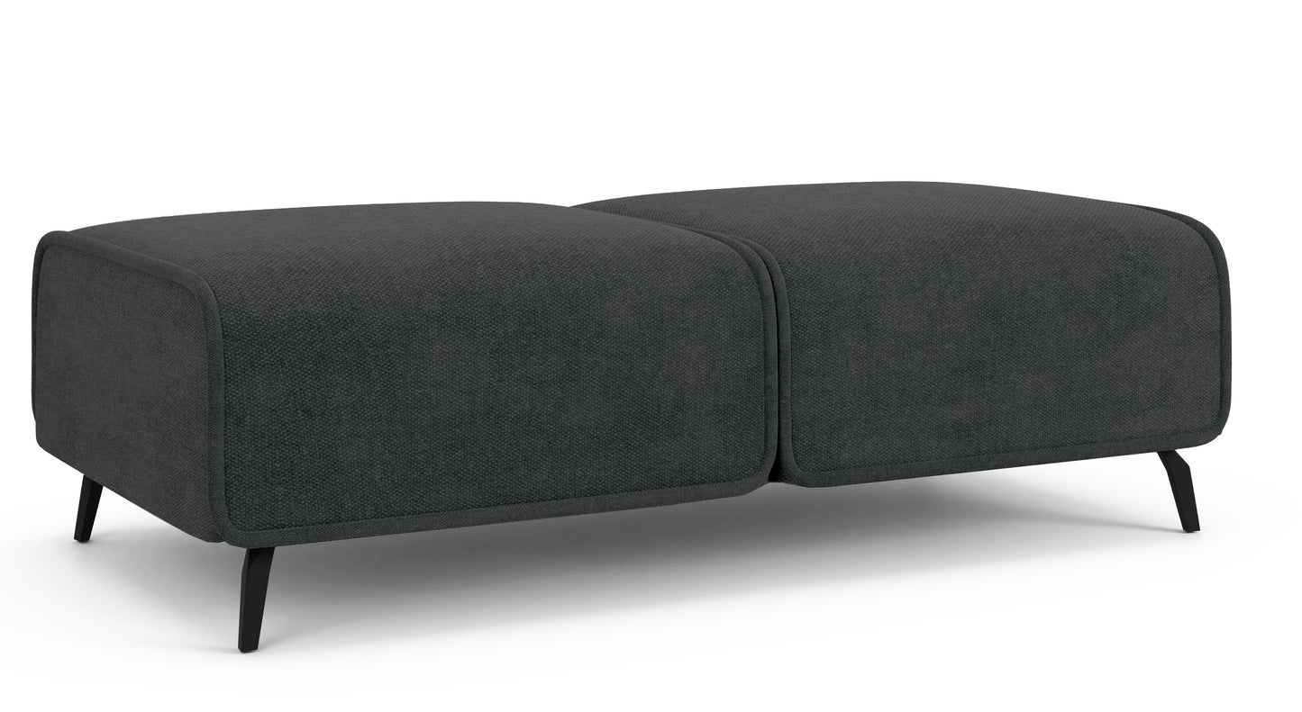 Dīvāns ar pufu Ruma 94/260/208 cm Storm 99