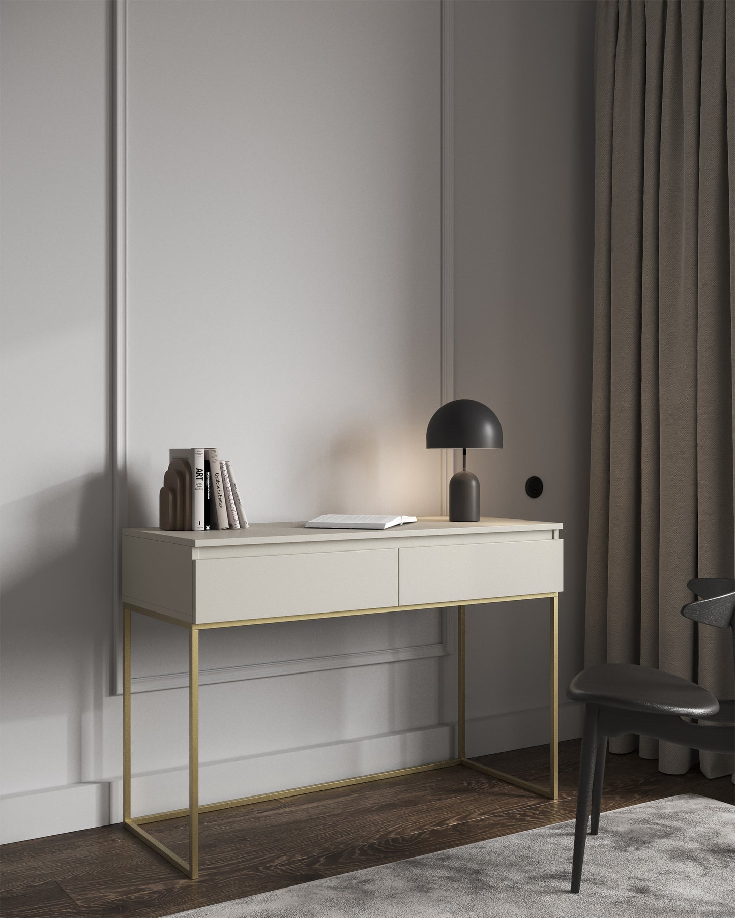 Konsole Bommo 120/80/50 cm kašmirs/zelts