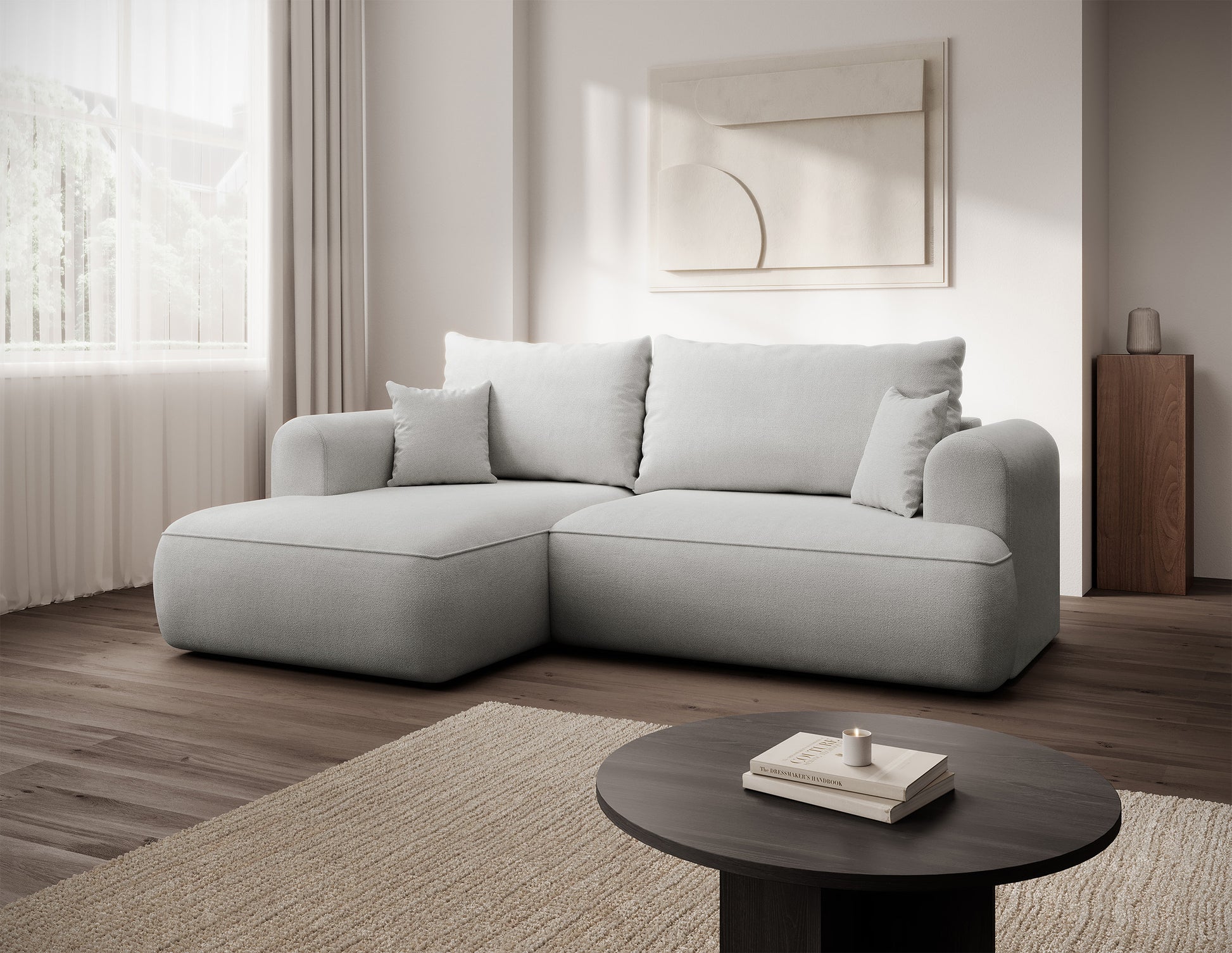 Dīvāns Ovors mini 238/93/156 cm Storm 82 - N1 Home