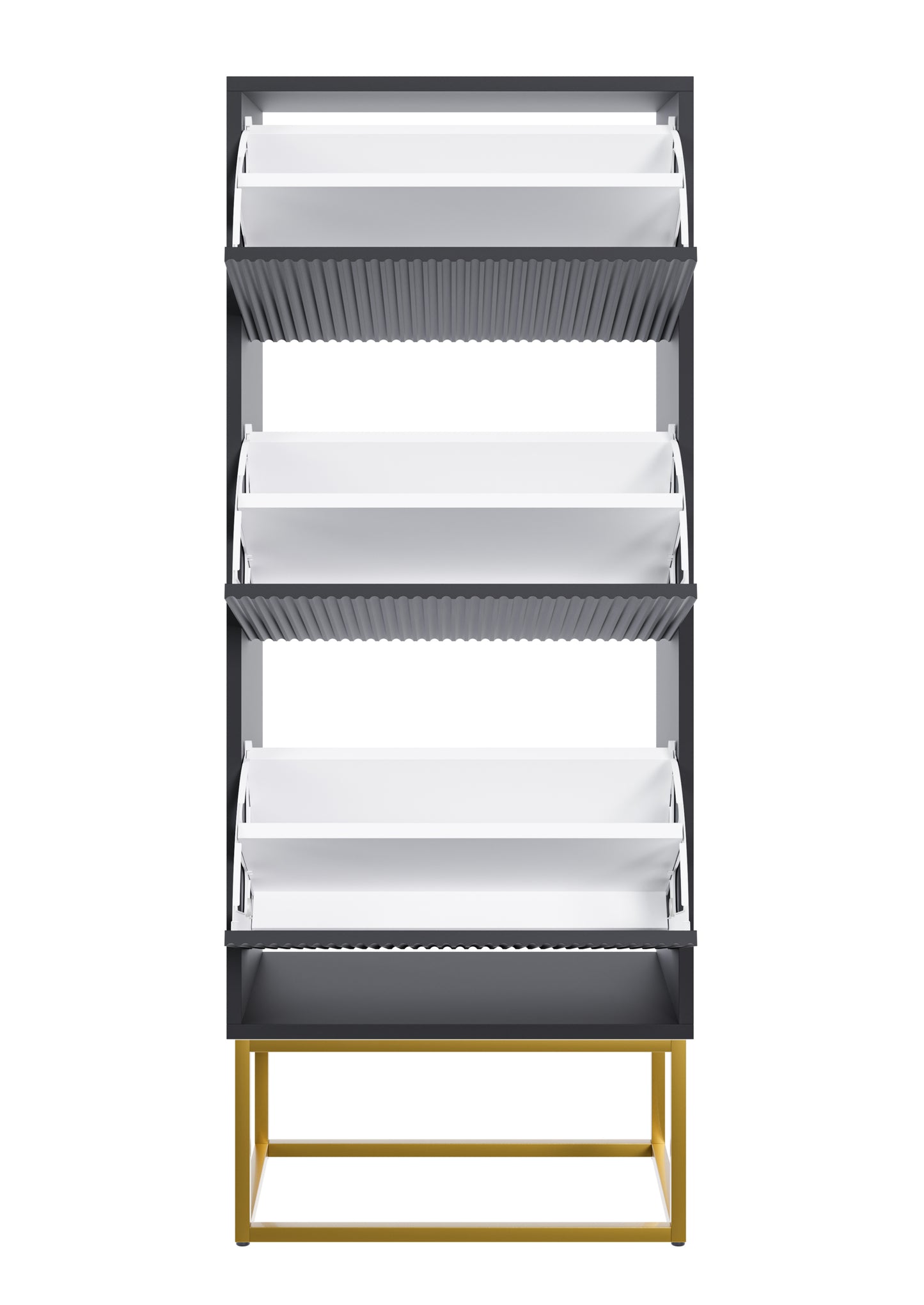 Apavu skapis Velda 50/30/125 cm melns/zelts