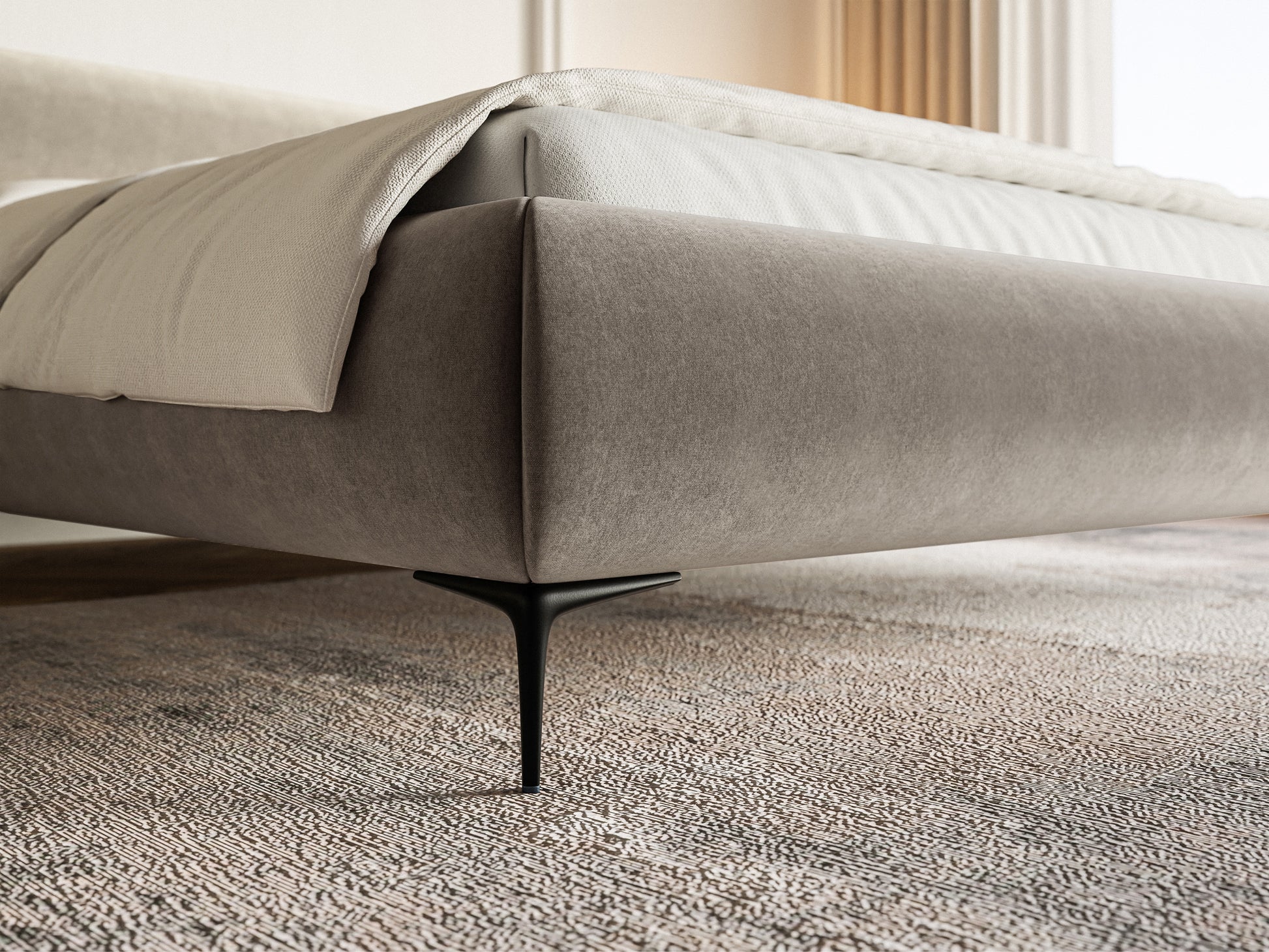 Gulta  Loure 140/160/180x200 cm Amon 16/melns kājas - N1 Home