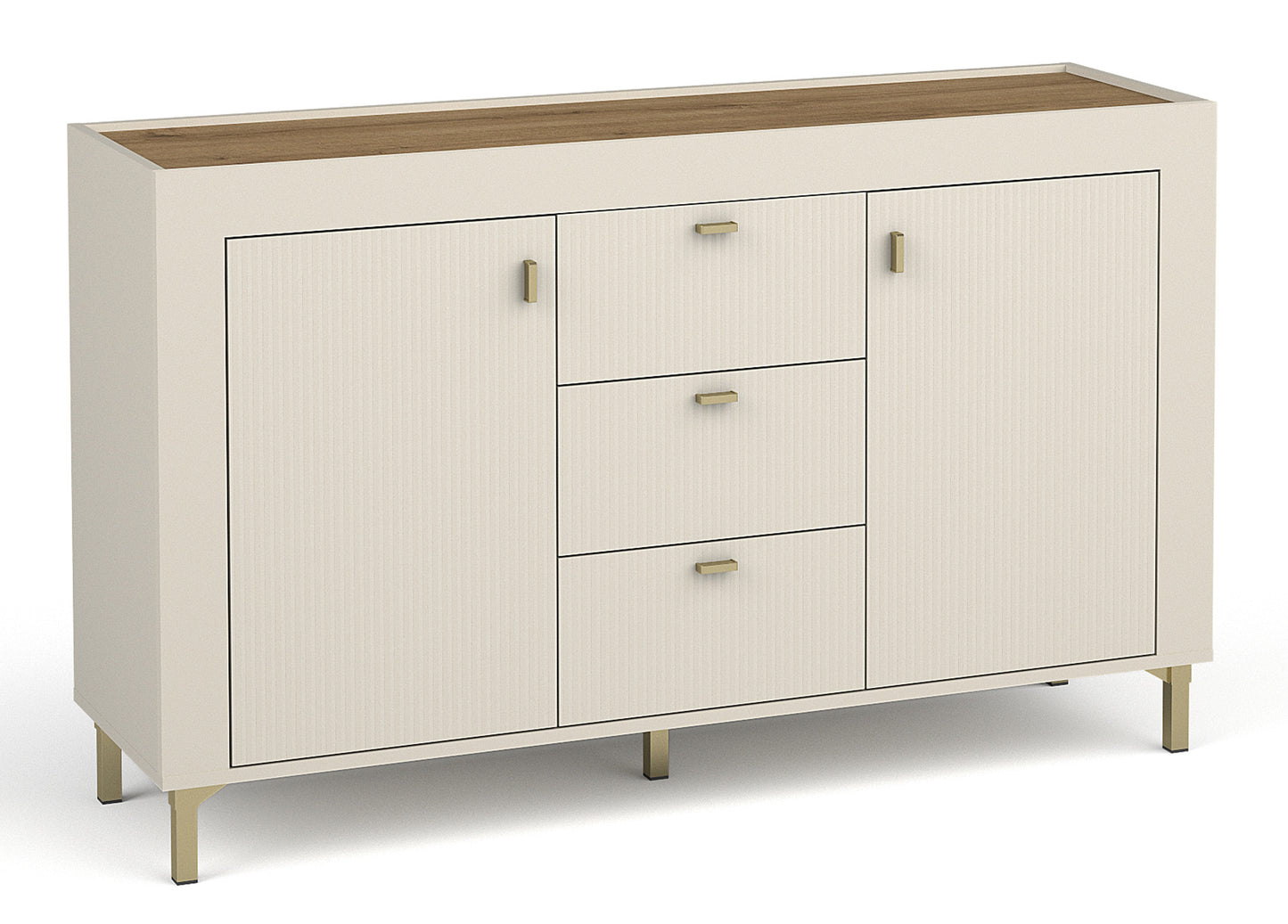 Kumode Lamos 130/77/38 cm bēšs/zelts - N1 Home