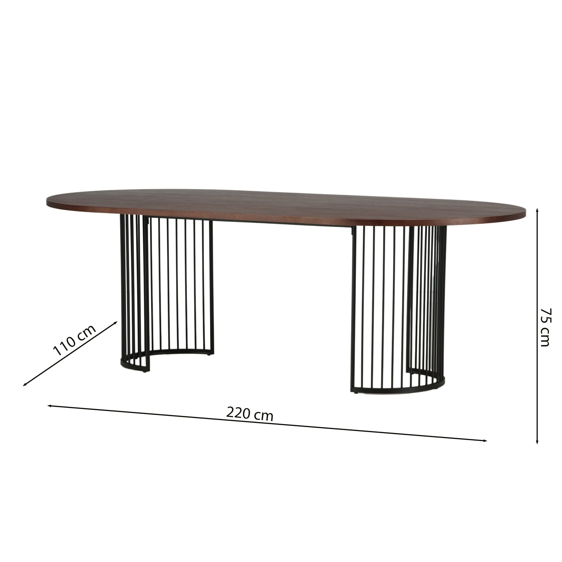 Galds Pesti 75/220/11 cm rieksts - N1 Home