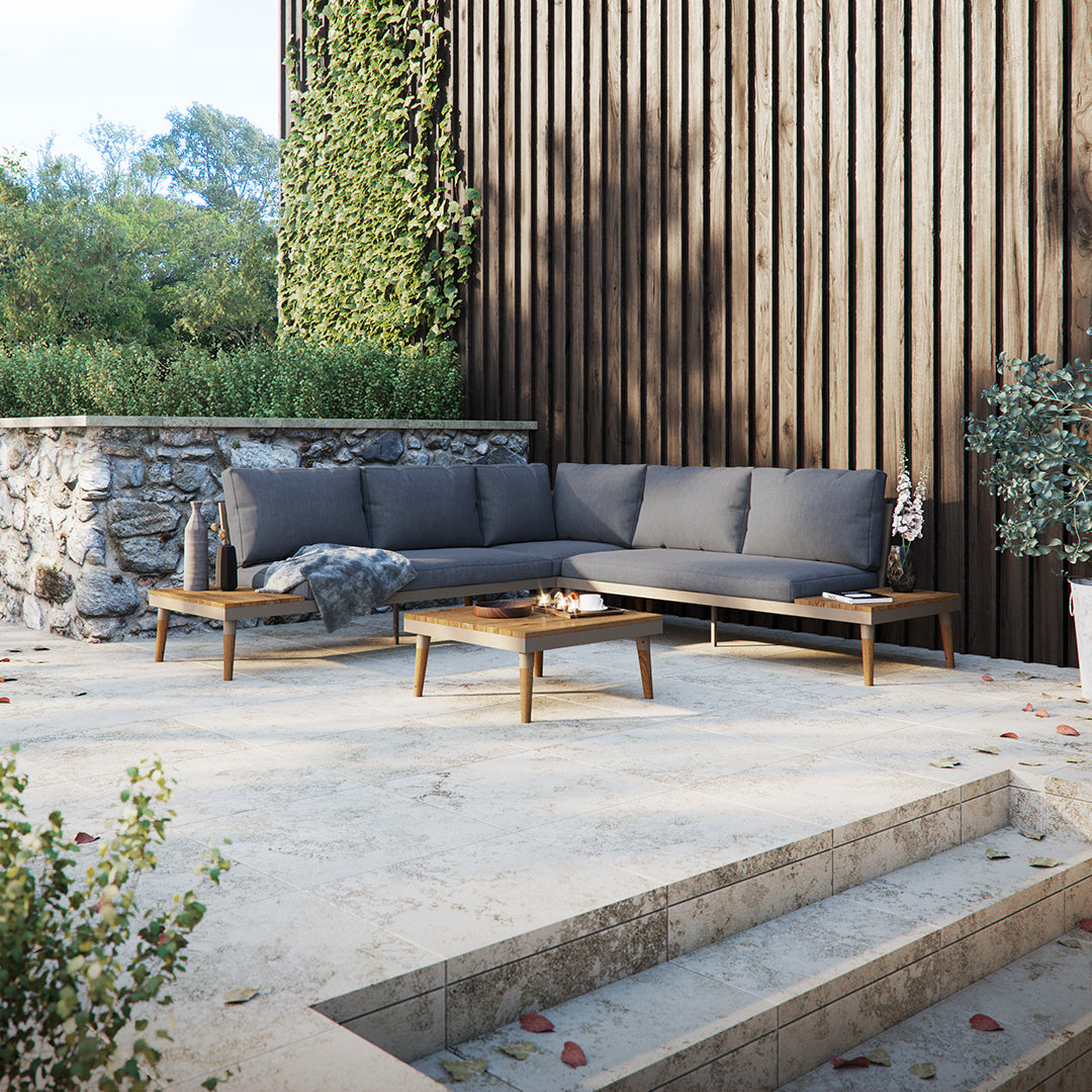 Dārza mēbeļu komplekts Bano tumši pelēks - N1 Home