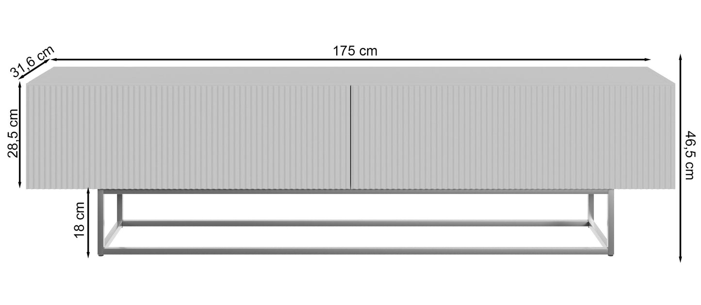 TV skapis Velda 175/46/31 cm melns/zelts