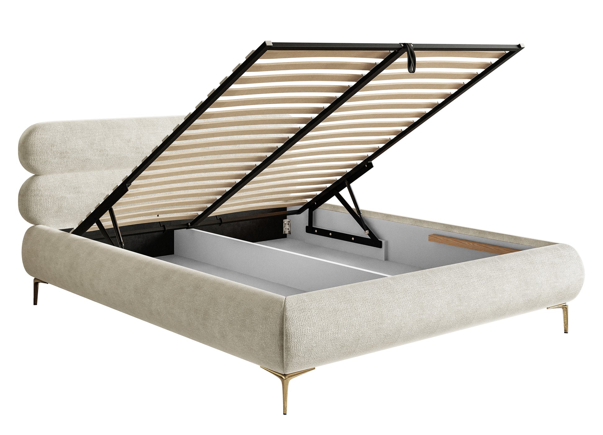 Gulta ar glabātuvi Loure 140/160/180x200 cm Perfect Harmony 02/zelts kājas - N1 Home