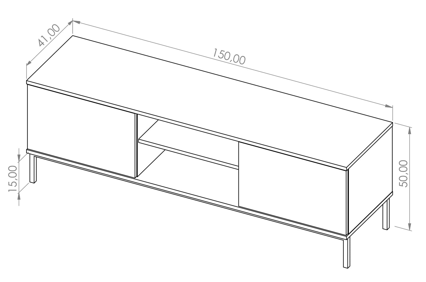 TV skapis Polka 50/150/41 cm balts