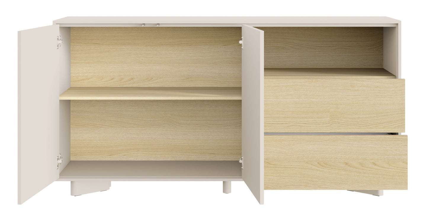 Kumode Distri Riffle 156/80/35 cm Vičencas ozols/kašmirs - N1 Home