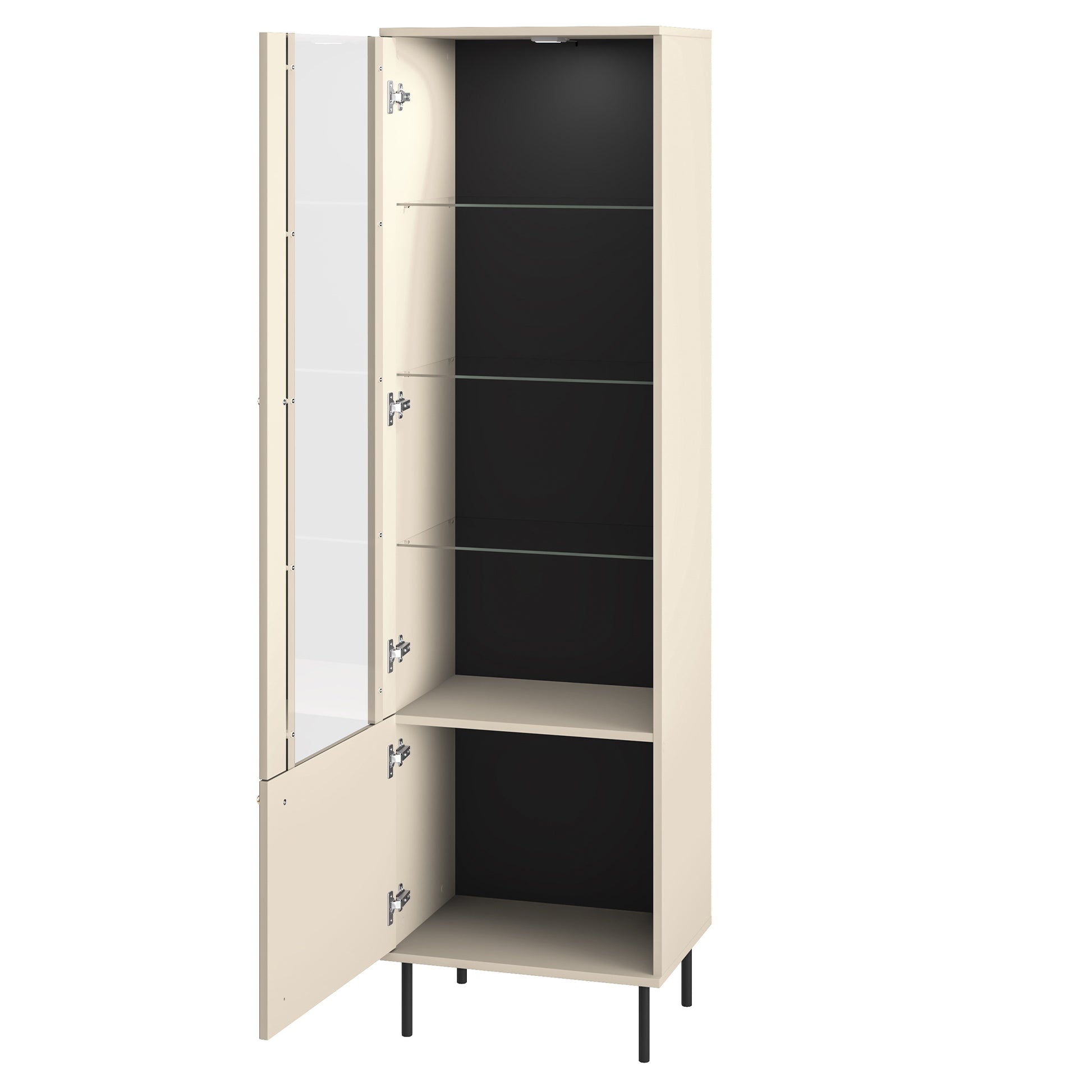 Vitrīnas skapis Galeto 190/55/40 cm bēšs - N1 Home