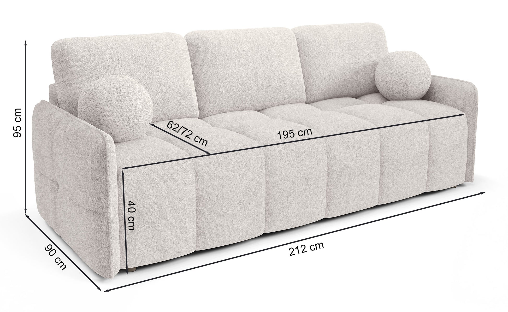 Dīvāns Bambo 212/90/95 cm Abriamo 4 - N1 Home