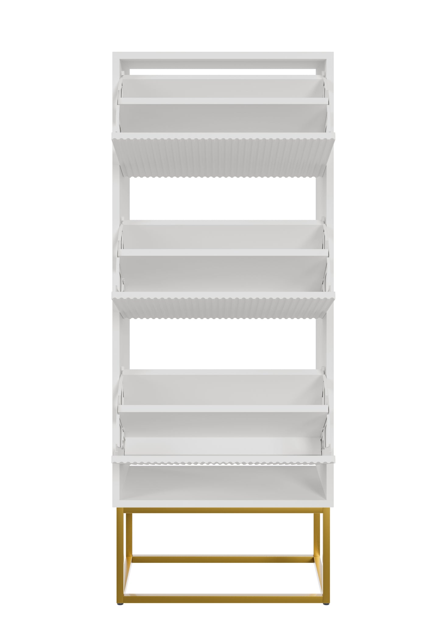 Apavu skapis Velda 50/30/125 cm balts/zelts